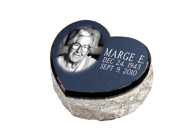 Granite Cremation Heart Bevel