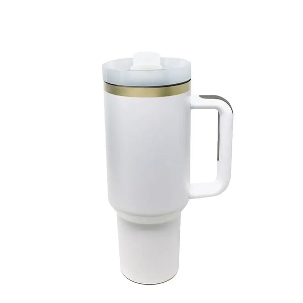 Gold 40 OZ Powder Coated Tumbler with Handle